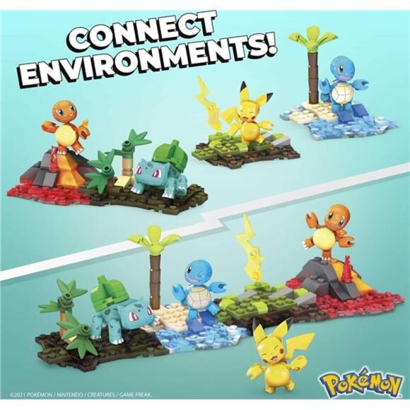 MEGA Pokémon Building Toys Set Kanto Region Team with 130 Pieces 2" Tall, Kids - Picture 3 of 6